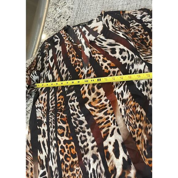 Kobi Halperin Blouse Silk Fallow Mix Leopard Print  Embellish Eye Catching Sz S - Picture 7 of 16